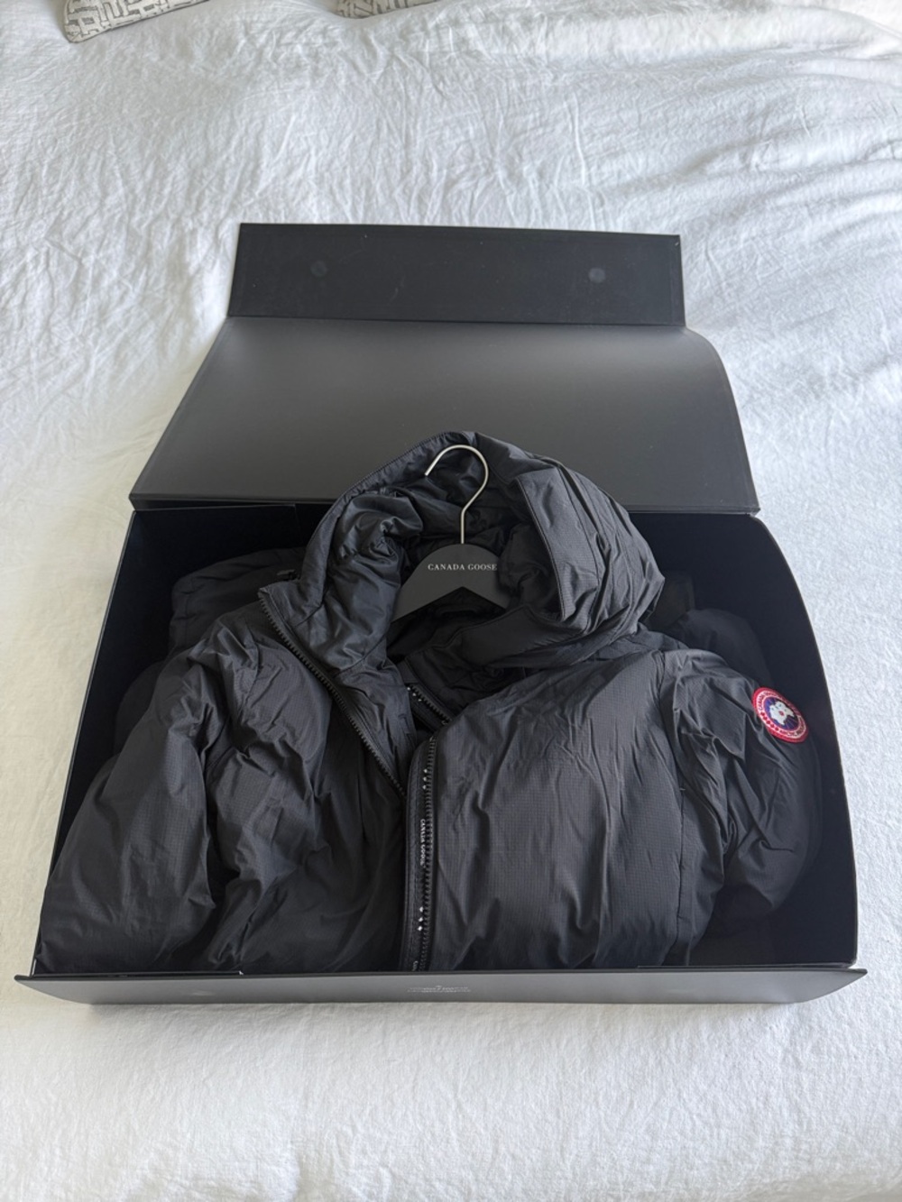 Canada Goose Black Hooded Down Puffer Jacket